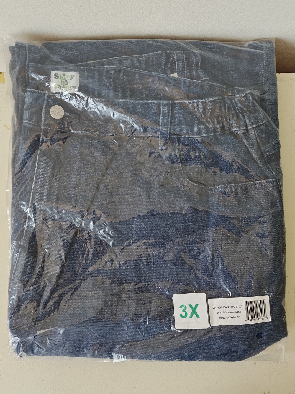 Womens Blue Denim Jeans - 3X Shiny By Nature